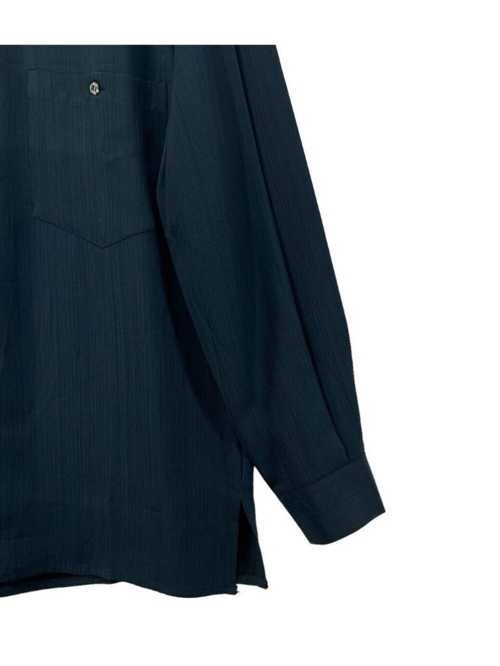 Vintage Equilibrio Mens M Blue Button Down Casual Blue Pocket Woven EUC - Picture 6 of 10